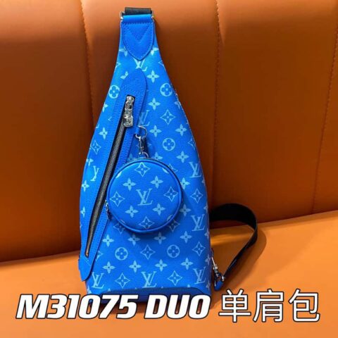 【原单精品】M31075蓝色 M30936男包胸包系列 DUO 单肩包