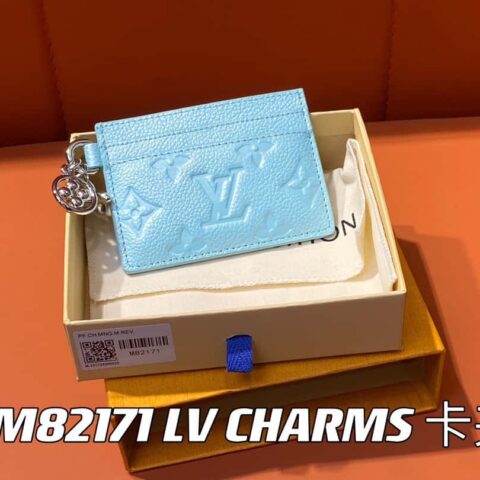 【原单精品】M82171珠光蓝 全皮 M82739 卡包钱包系列 LV CHARMS 卡夹