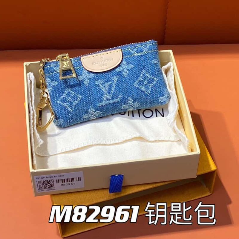 【原单精品】M82961蓝色牛仔 钥匙包钱包系列 这款拉链零钱包