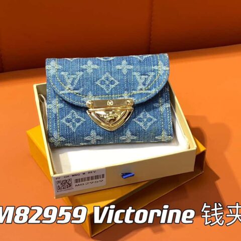 【原单精品】M82959蓝色丹宁牛仔 翻盖钱包系列 Victorine 钱夹