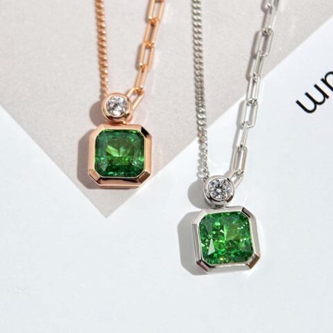 ❗️新品❗️ 新款☑️TIFFANY&Co.蒂芙尼方形绿钻项链