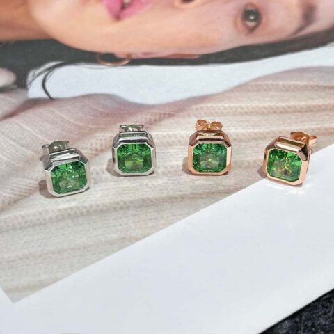 ❗️新品❗️ 新款☑️TIFFANY&Co.蒂芙尼方形绿钻耳钉耳环