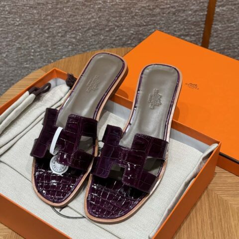 Hermès 181 Oran 凉拖 N5/Cassis/加仑紫