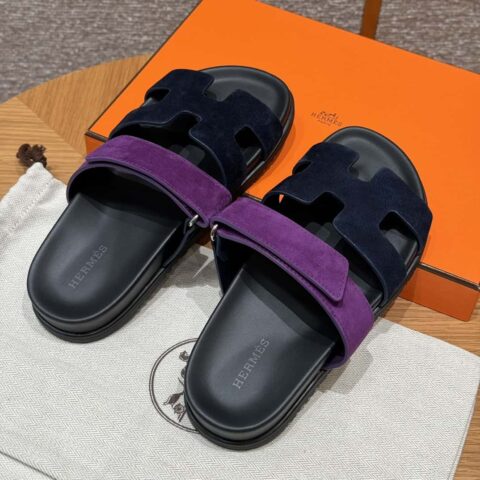 Hermès 225 CHYPRE SANDAL 老舅鞋 蓝色/Blue-紫色/Purple