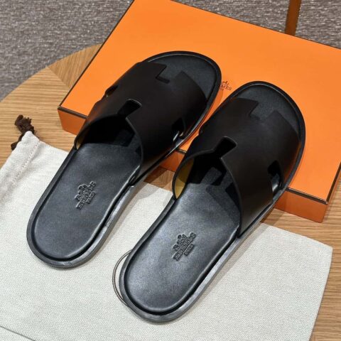 Hermès 182男士拖鞋 Men’s slippers 黑色/89/Black